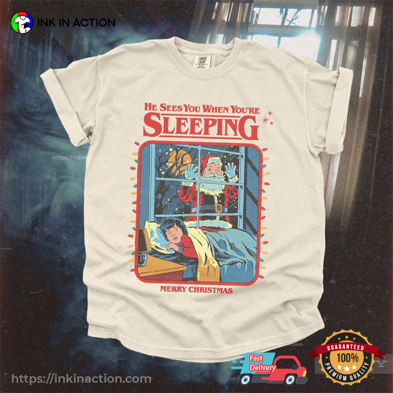 Vintage Creepy Santa Claus Comfort Colors T-shirt