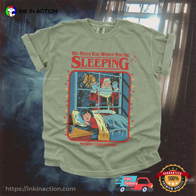 Vintage Creepy Santa Claus Comfort Colors T-shirt