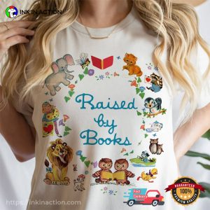 Vintage Raised by Books Golden Nostalgic Unisex T shirt 2