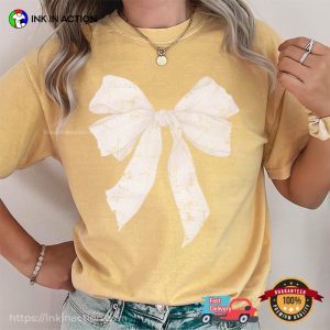 White Coquette Bow Comfort Colors T shirt 2