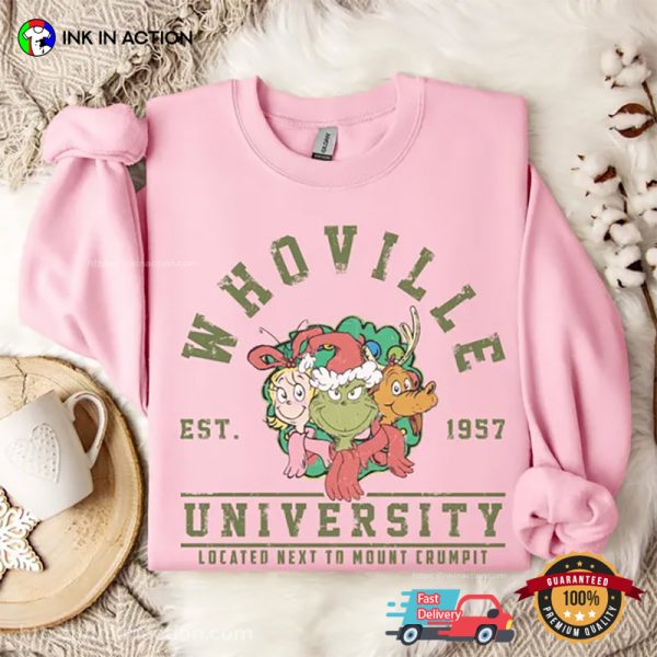 Whoville University Classic Grinch Christmas Shirts