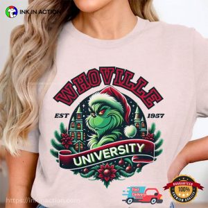 Whoville University Grinch Christmas 1957 Comfort Colors Tee 1