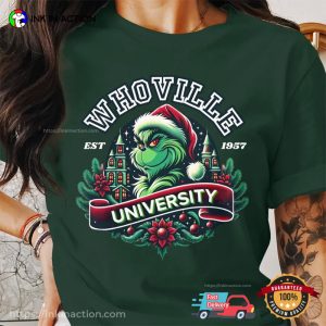 Whoville University Grinch Christmas 1957 Comfort Colors Tee 3