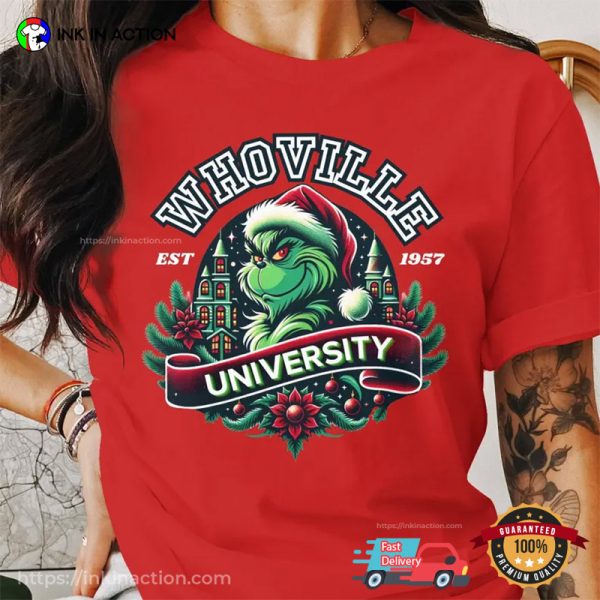 Whoville University Grinch Christmas 1957 Comfort Colors Tee