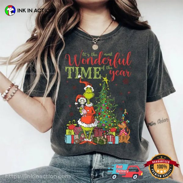 Wonderful Time Of Year Retro Christmas Grinch Comfort Colors T-shirt