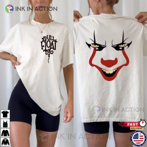 You’ll Float Too Scary Pennywise The Clown 2 Sided T-shirt