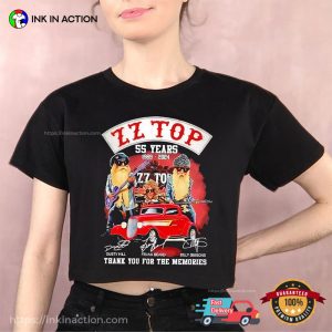 ZZ Top 55 Years Anniversary Signatures T shirt 2