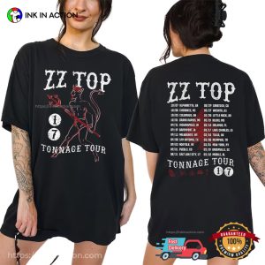 ZZ Top Devil Tonnage Tour 2017 Dates Fan T-shirt