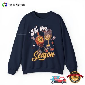 hanukkah menorah Tis The Season Retro T shirt 2