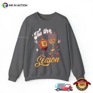 hanukkah menorah Tis The Season Retro T shirt 3