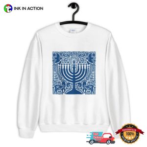 menorah candles Happy Hanukkah Jewish T shirt 1