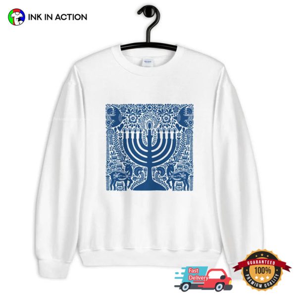 Menorah Candles Happy Hanukkah Jewish T-shirt