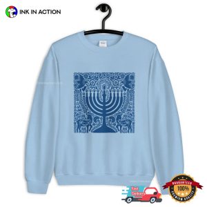 menorah candles Happy Hanukkah Jewish T shirt 2