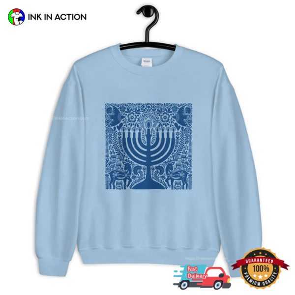 Menorah Candles Happy Hanukkah Jewish T-shirt