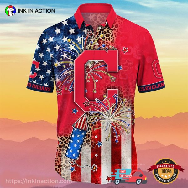 4th Of July Red White Cleveland Indians MLB Hawaiian Shirt