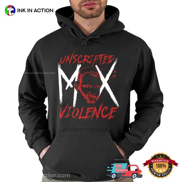 All Elite Wrestling Jon Moxley Unscripted MOX Violence T-shirt