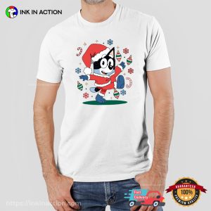 Bluey Bandit Heeler Santa Christmas T shirt 3