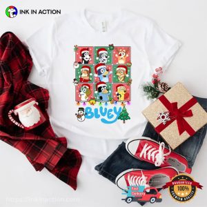 Bluey Cartoon Christmas Comfort Colors T-shirt