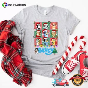 Bluey Cartoon Christmas Comfort Colors T shirt 2