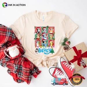 Bluey Cartoon Christmas Comfort Colors T shirt 3