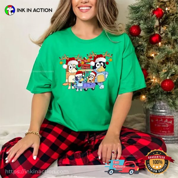 Bluey Family Christmas Trip T-shirt