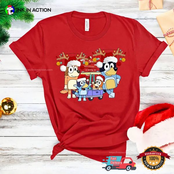 Bluey Family Christmas Trip T-shirt