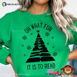 Bookworm Christmas Tree Book Sweatshirt 3