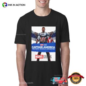 Captain America New World Order Streaked Poster T shirt 2