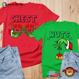 Chest Nuts Funny Couple Christmas Matching T shirt 3