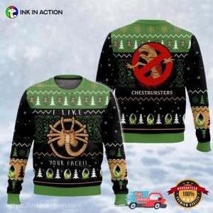 Christmas Alien Facehugger Ugly Sweater