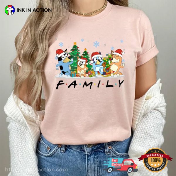 Christmas Bluey Family Comfort Colors T-shirt