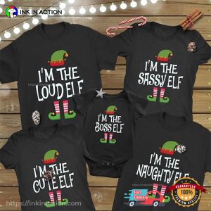 Christmas Elf Family Holiday Matching T-shirt