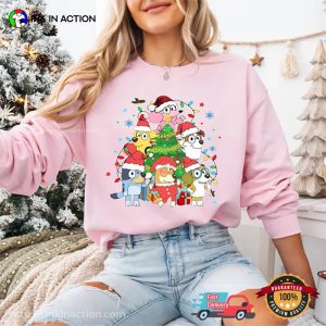 Christmas Family Tree Bluey Cartoon T shirt 2