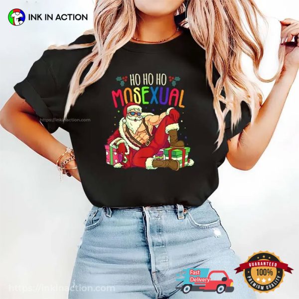 Christmas Ho Ho Ho Mosexual Gay Santa LGBT Pun Shirt