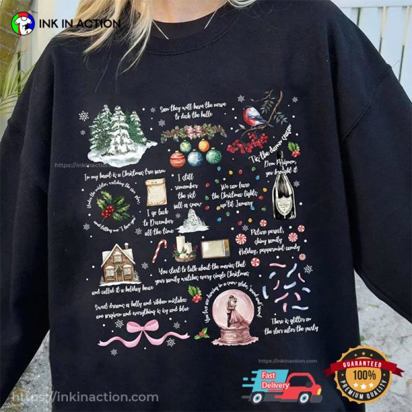 Christmas Lyrics Cozy Swiftie Winter Shirt