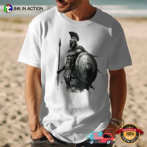 Cool Spartan Warrior Graphic T-shirt