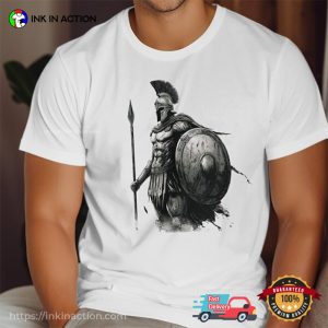 Cool Spartan Warrior Graphic T-shirt