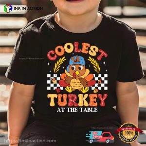 Coolest Turkey At The Table Clipart Theme Thanksgiving T-shirt