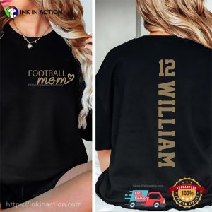 Customized Football Mom Name 2 Sided Shirt 3