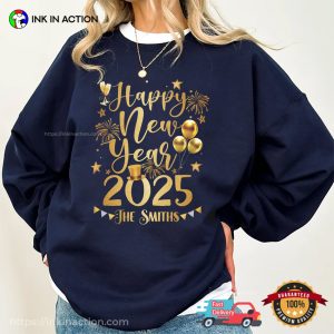 Customized Happy New Year 2025 Family Party T-shirt