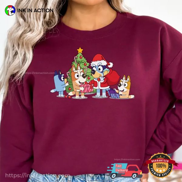 Cute Bluey Family And Christmas T-shirt