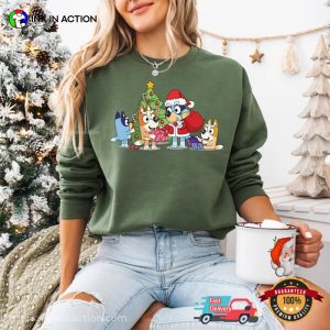 Cute Bluey Family And Christmas T shirt 3