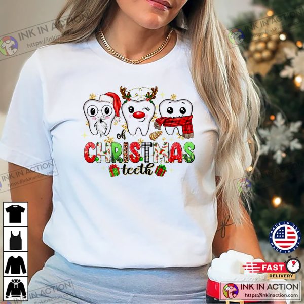 Cute Dentist Teeth Family Dental Christmas Shirt