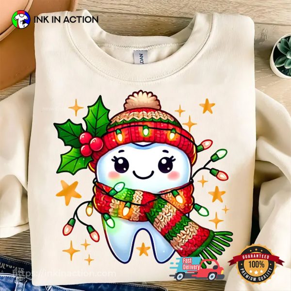 Cute Teeth Dentist Merry Christmas Dental Shirt