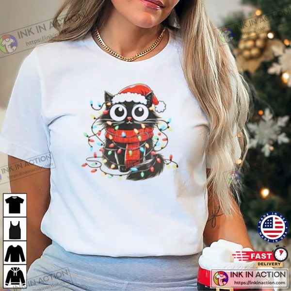 Cutie Christmas Cat Paws Tee