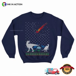 Dinosaur Extinction Ugly Christmas T shirt 4