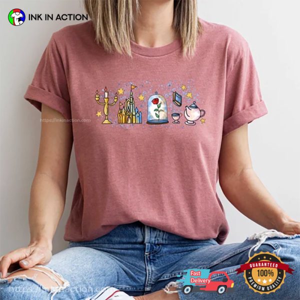 Disney Beauty And Beast Candles Comfort Colors T-shirt