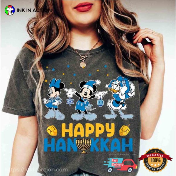 Disney Mickey And Friends Happy Hanukkah 2024 T-shirt