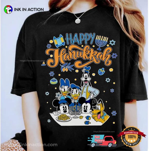 Disney Mickey And Friends Happy Hanukkah Comfort Colors T-shirt