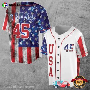 Donald Trump 45 Pro Trump Smoke American Flag Baseball Jersey